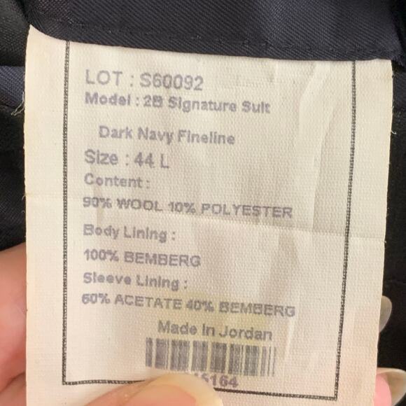 Jos A Bank Sz 44L/39L Signature Fit Wool Suit w/ Sport Blazer Jacket Black Cuffs - Picture 14 of 14